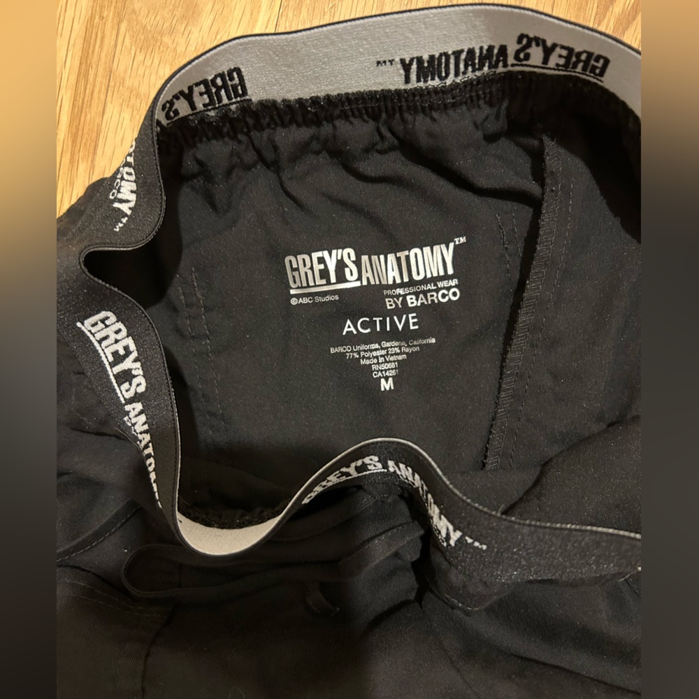 Greys Anatomy Active Black Scrub Bottom